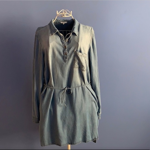 Denim Shirt Dress - Picture 1 of 4